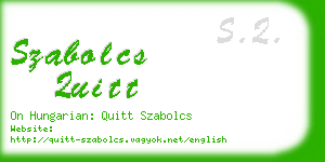 szabolcs quitt business card